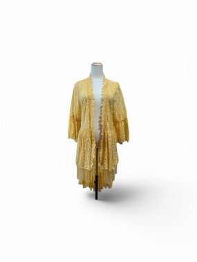 Origami Sunshine Yellow Lace Ruffle Cape #117